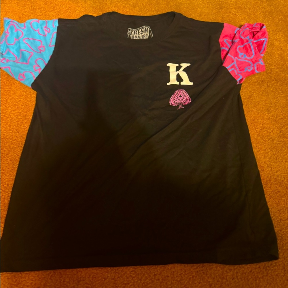 Black shirt with designs
